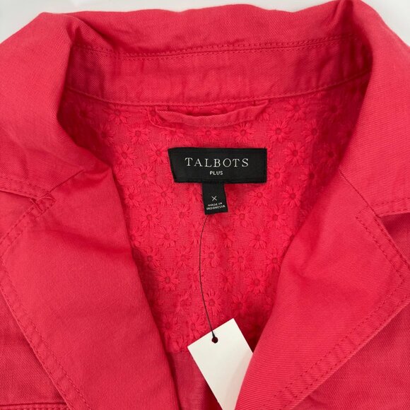 Talbots Coral Pink Classic Button-Up Blazer | Size 1X - Picture 10 of 10